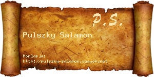 Pulszky Salamon névjegykártya